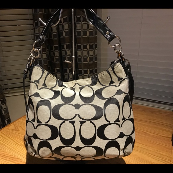 Coach Crossbody Black/gray Messenger Logo Lock Bag - Picture 2 of 8